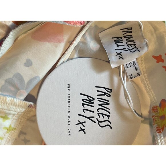 Princess Polly My Love White Multi Floral Maxi Dress Crisscross Back Size 6 NWT - Picture 4 of 12